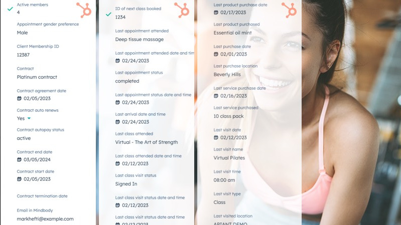 Mindbody → HubSpot more than 120 properties synced